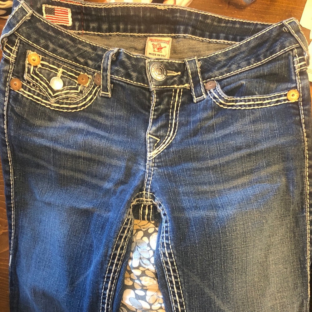 True religion women's blue jeans size 28 - Picture 3 of 8